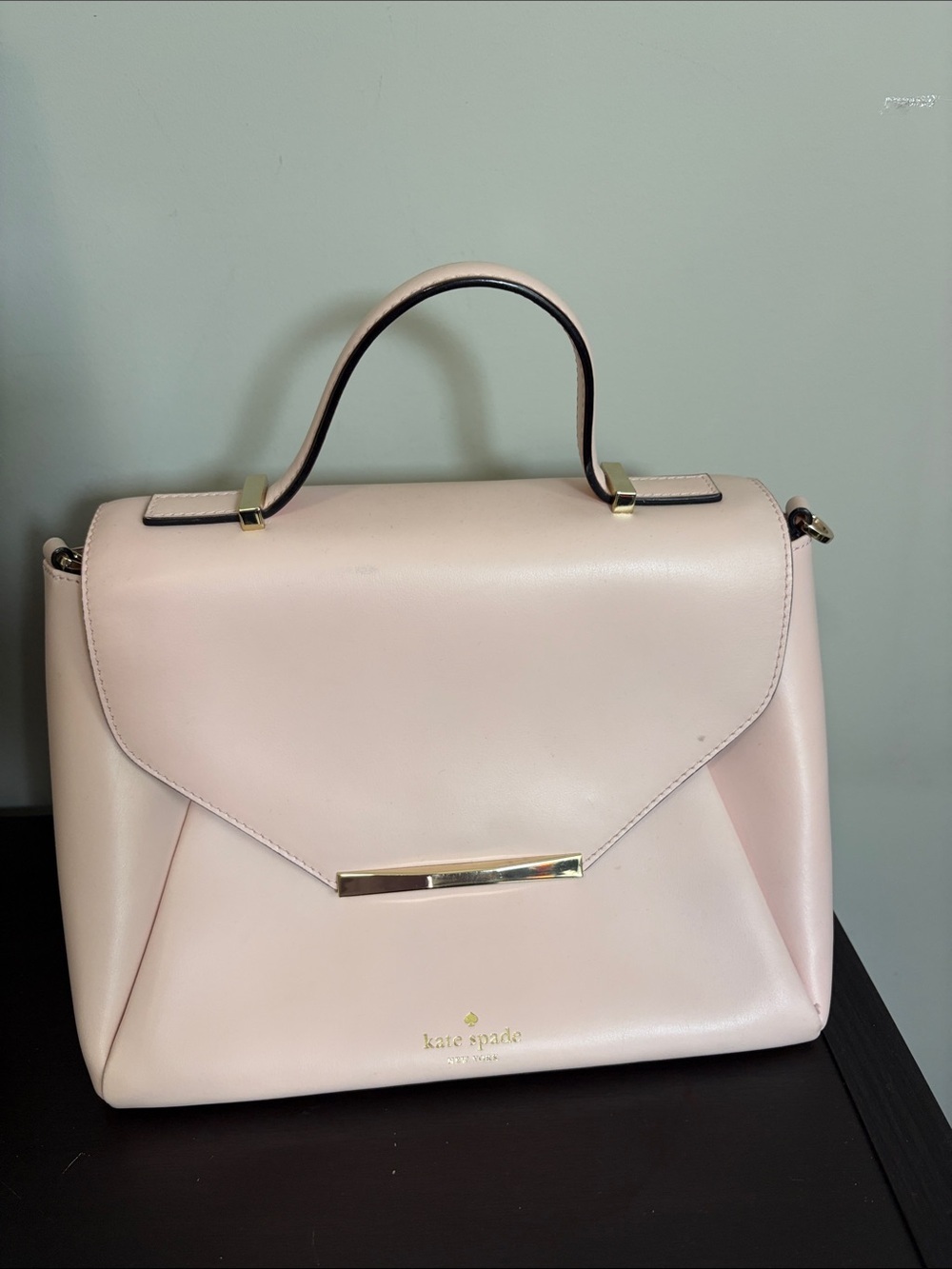 Kate Spade Cow Leather Camden Way Palermo satchel soft pink gold tone hardware